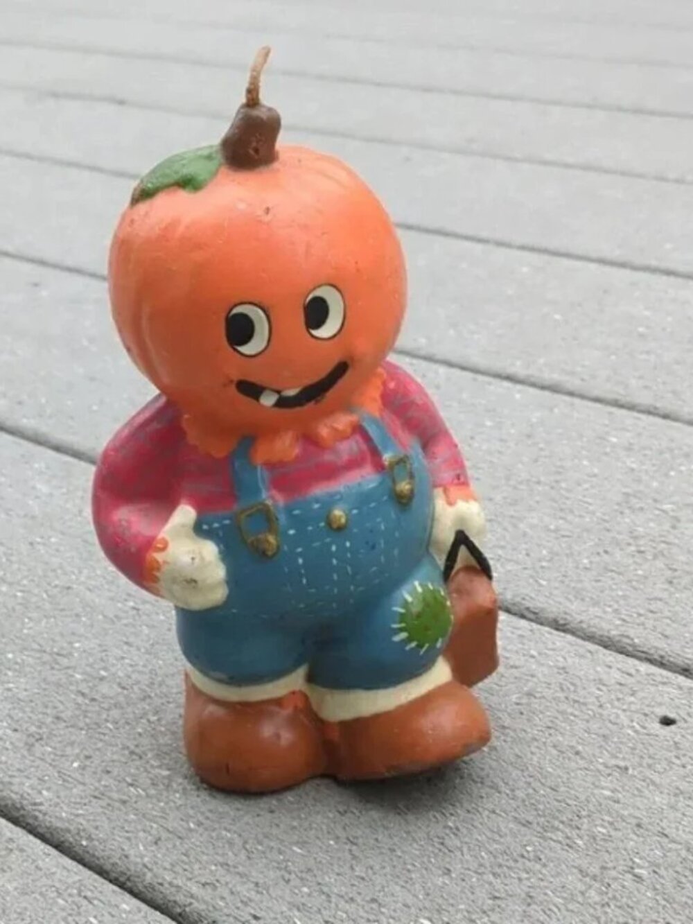 Vintage Pumpkin Head Scarecrow Candle | Vintage Halloween Candle